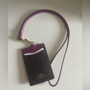 NWT Coach magenta lanyard